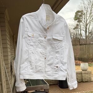 Kate Spade Ivory Jean Jacket with Metallic Accents